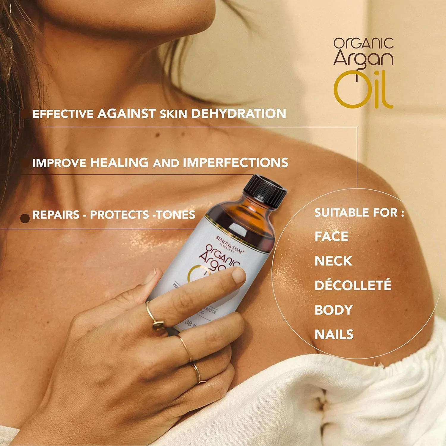 Масло для лица, волос и ногтей Simon & Tom Organic Argan Oil, 100 мл — фото 3