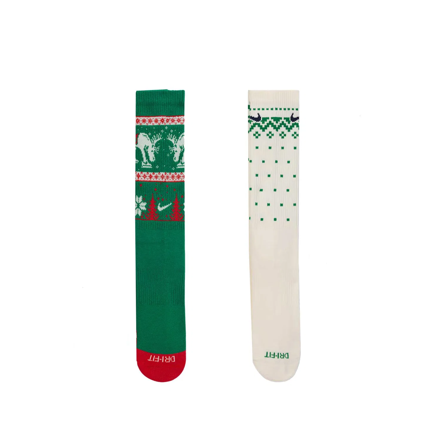 Носки повседневные утепленные с рисунком Winter Wonderland, 2 пары, Nike, Green