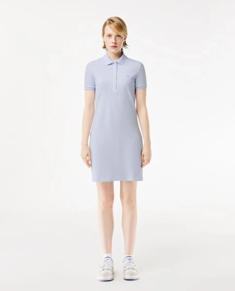Платье Lacoste Azul Claro из хлопка пике, приталенного силуэта