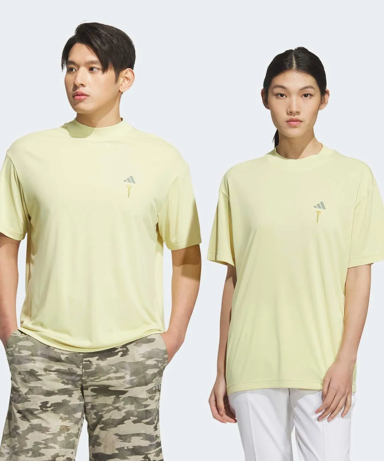 Мужская футболка с принтом с коротким рукавом HEAT. RDY Mock Neck Adidas, Light Yellow