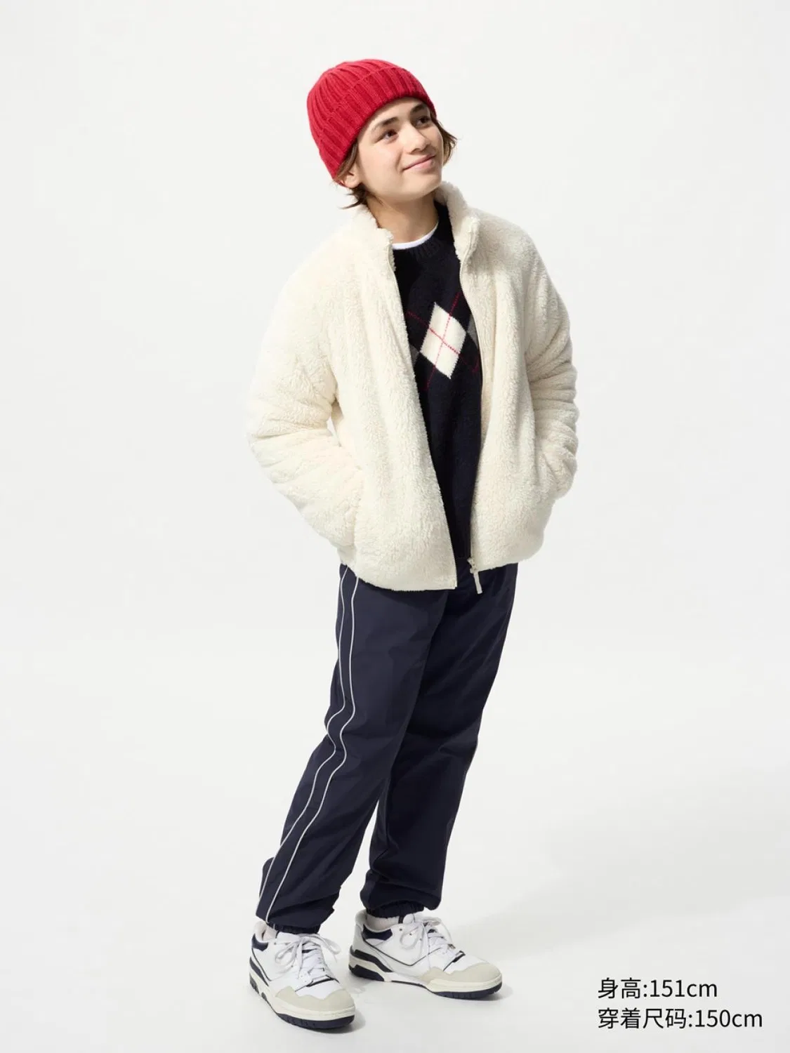 Детские утепленные брюки с начесом Uniqlo, темно-синий
