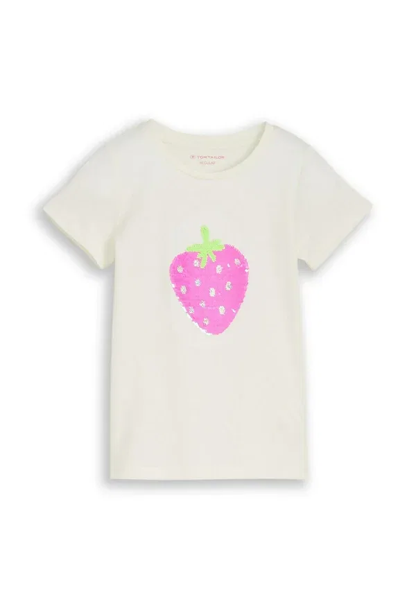 Футболка с пайетками T-shirt Tom Tailor, Wool White, белый