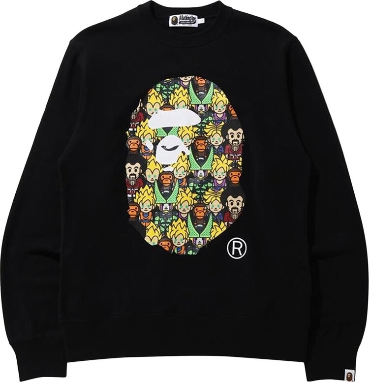 

Толстовка BAPE x Dragon Ball Z Baby Milo Big Ape Head Crewneck 'Black', черный