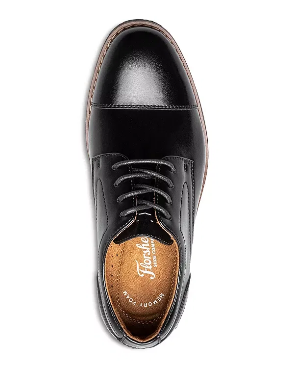 Детские классические туфли для мальчиков на шнуровке Rucci Cap Toe Oxford Florsheim Kids, черный — фото 4
