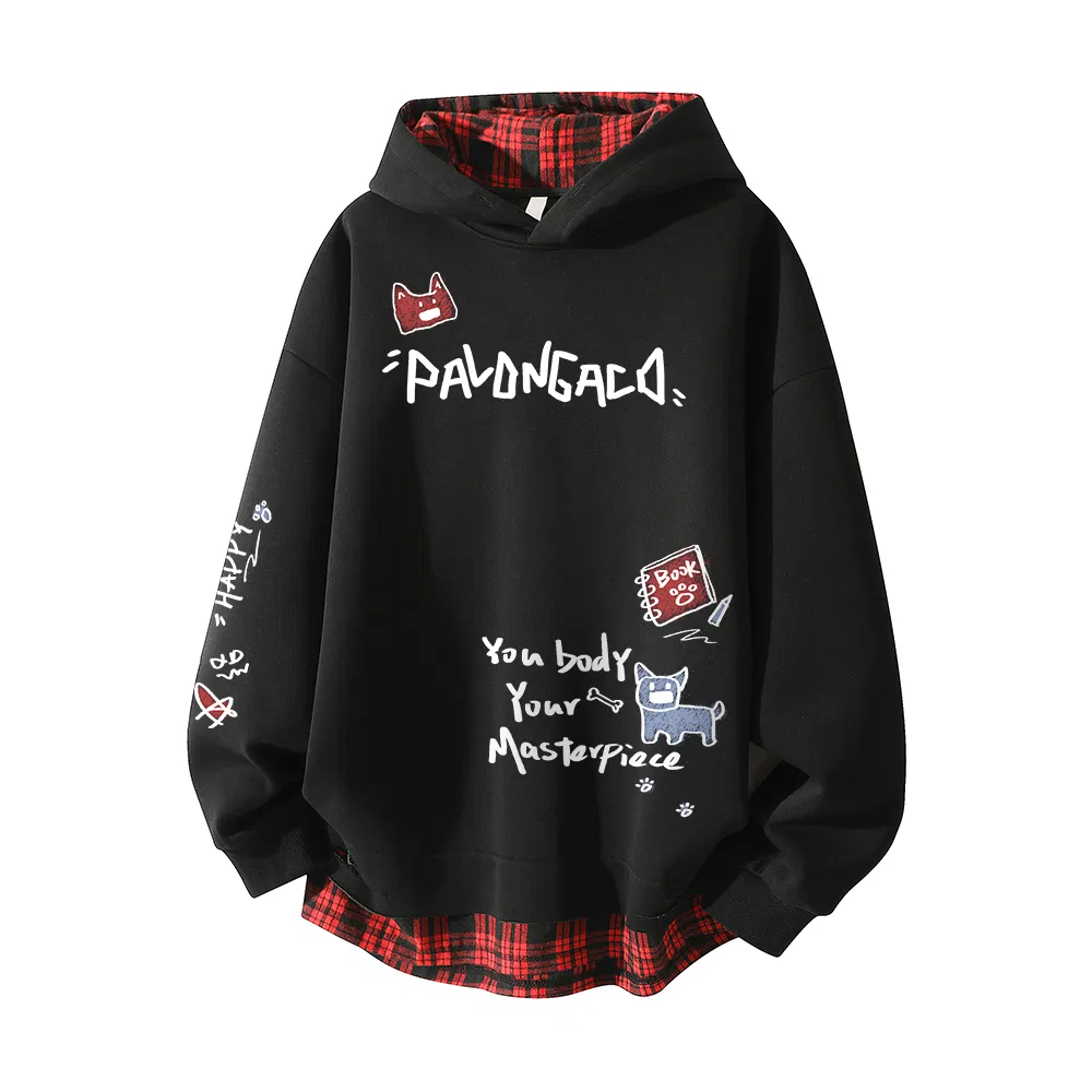 Детский худи с капюшоном и принтом, из двух предметов Two Piece, PAL ONGACO, Black