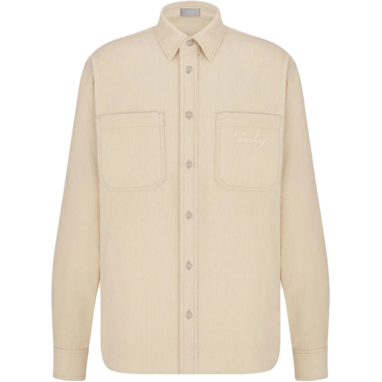 Мужская рубашка с принтом ling Button-Up Overshirt DIOR, White