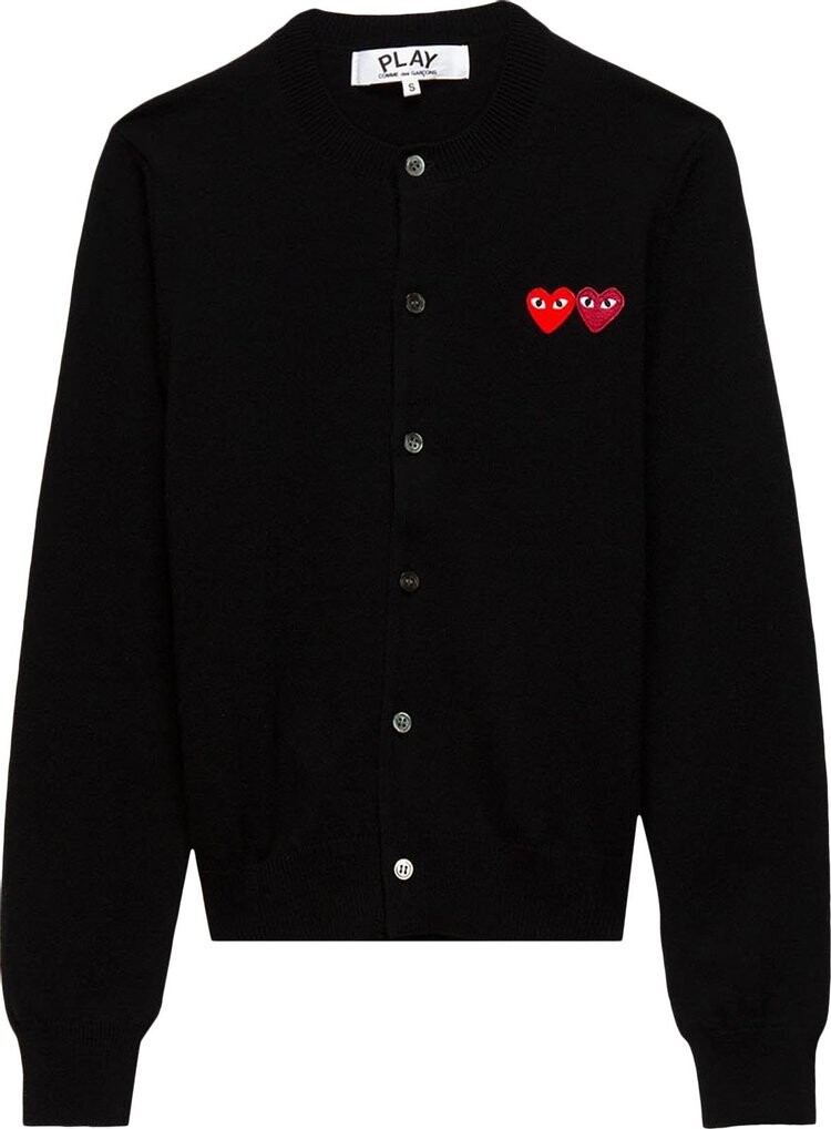 

Кардиган Comme des Garçons PLAY Double Heart Cardigan 'Black', черный