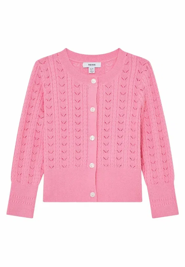 Кардиган из хлопка и шерсти Kardiganas Reiss, Bright Pink, розовый — фото 3