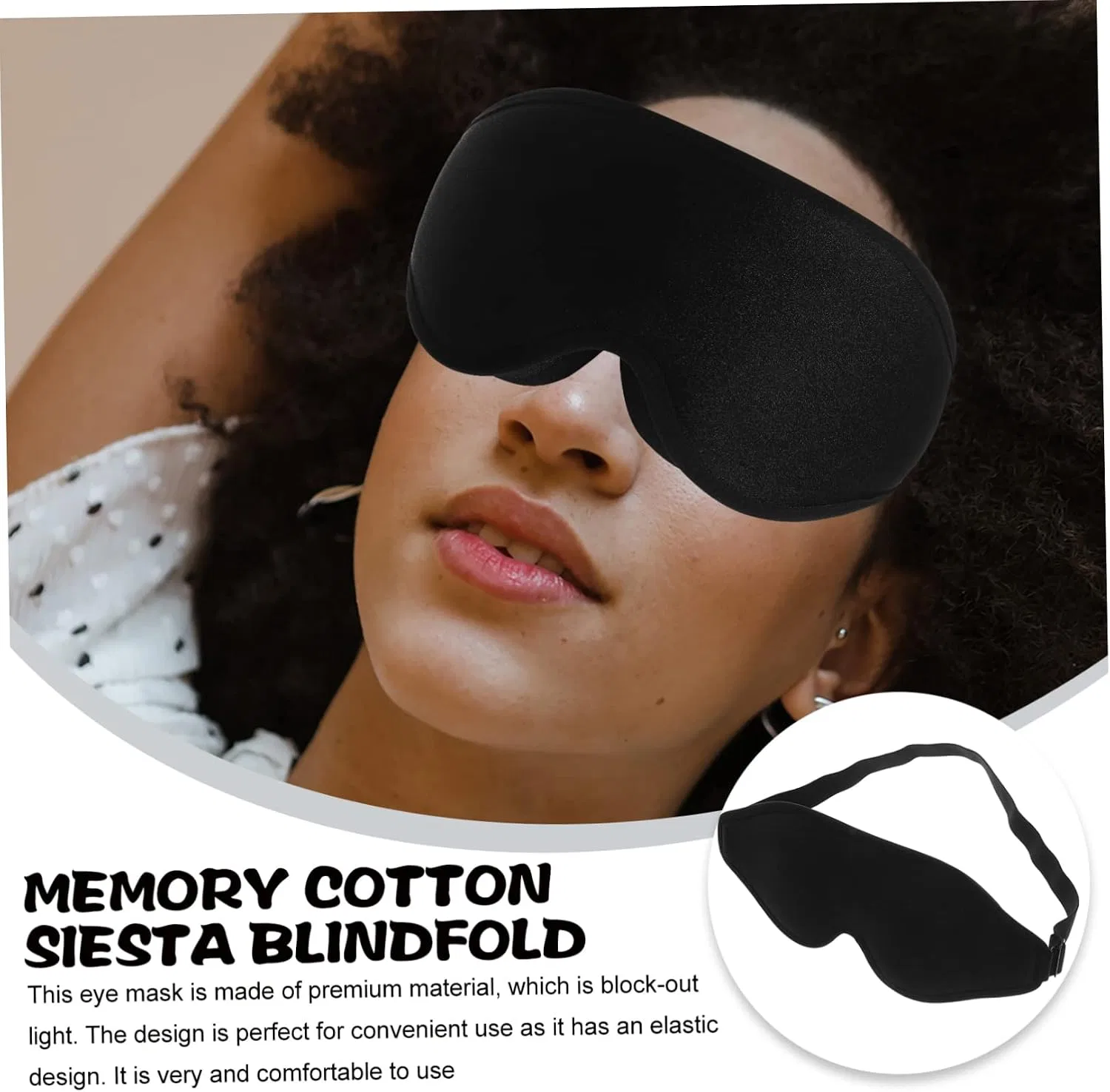 Маска для сна BCOATH Memory Foam Black — фото 2