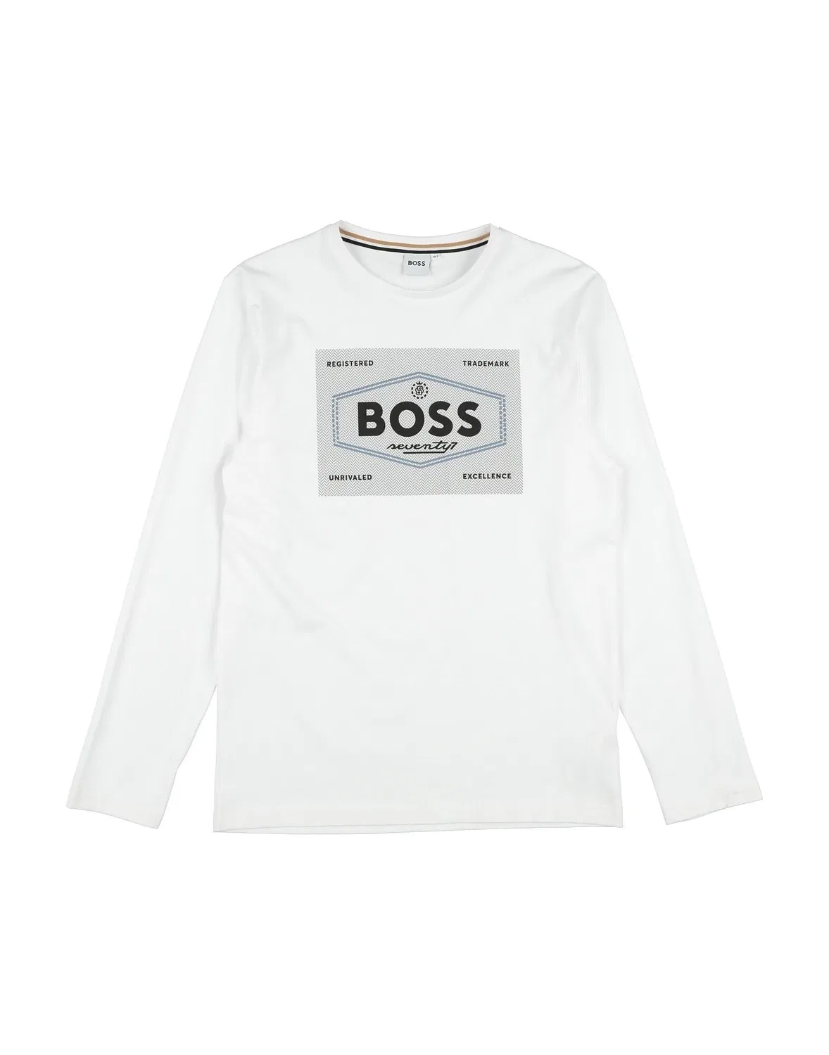 Детская футболка для мальчиков с длинным рукавом Boss, белый