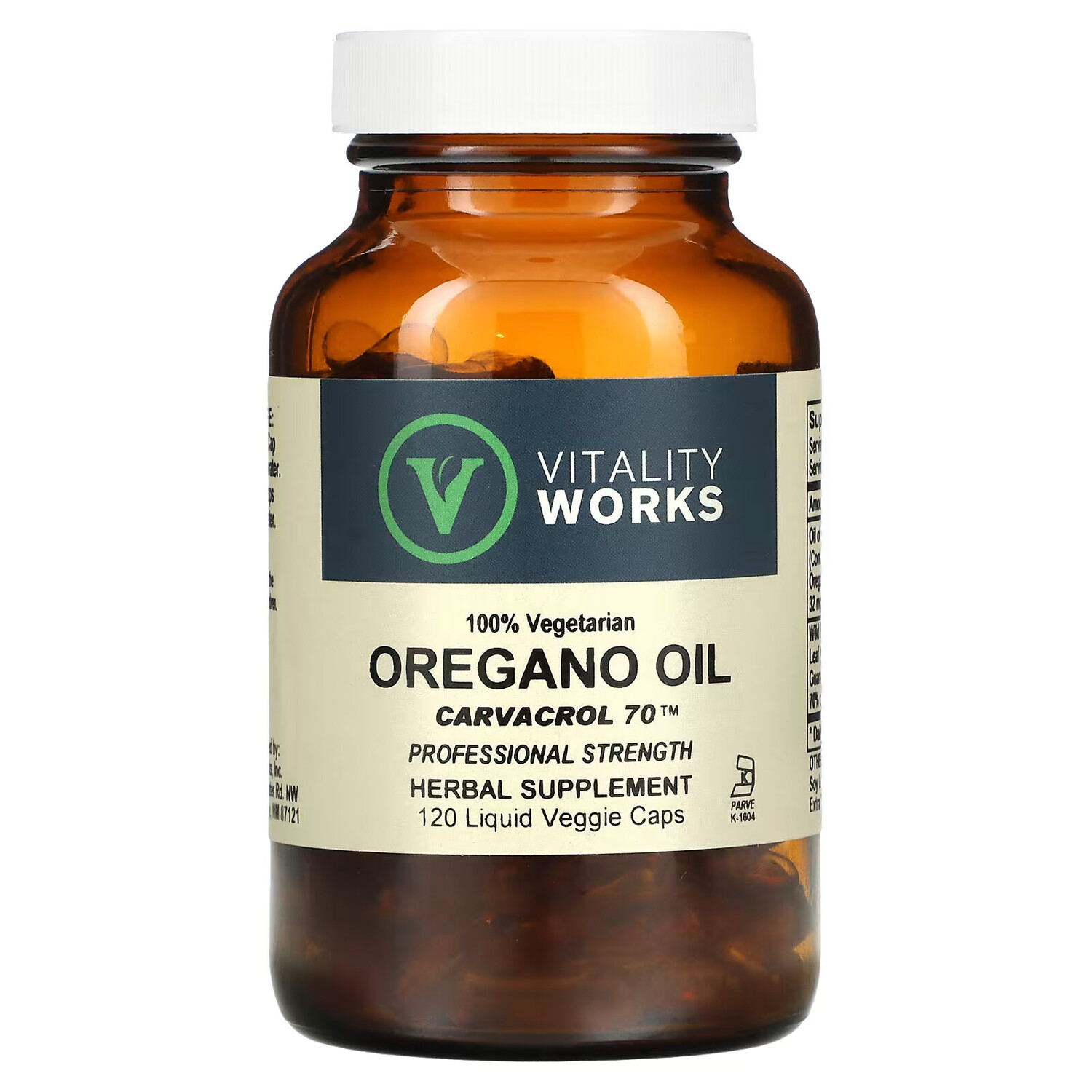 

Vitality Works, масло орегано, карвакрол 70, 120 вегетарианских капсул с жидкостью