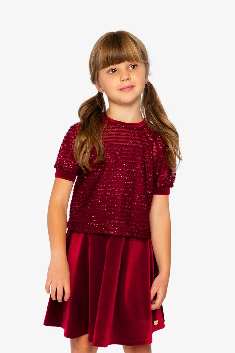 Детская футболка с эффектом слоев и коротким рукавом Christmas Couture Deux par Deux, Rouge — фото 2
