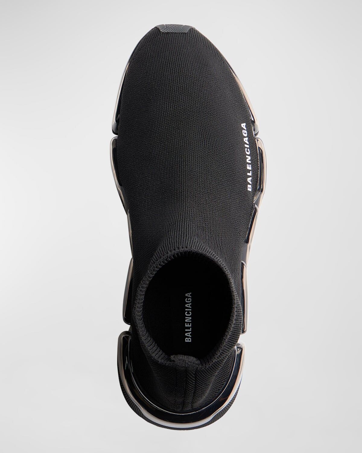 Трикотажные кроссовки Speed ​​2.0 с прозрачной подошвой Balenciaga, цвет Black — фото 4