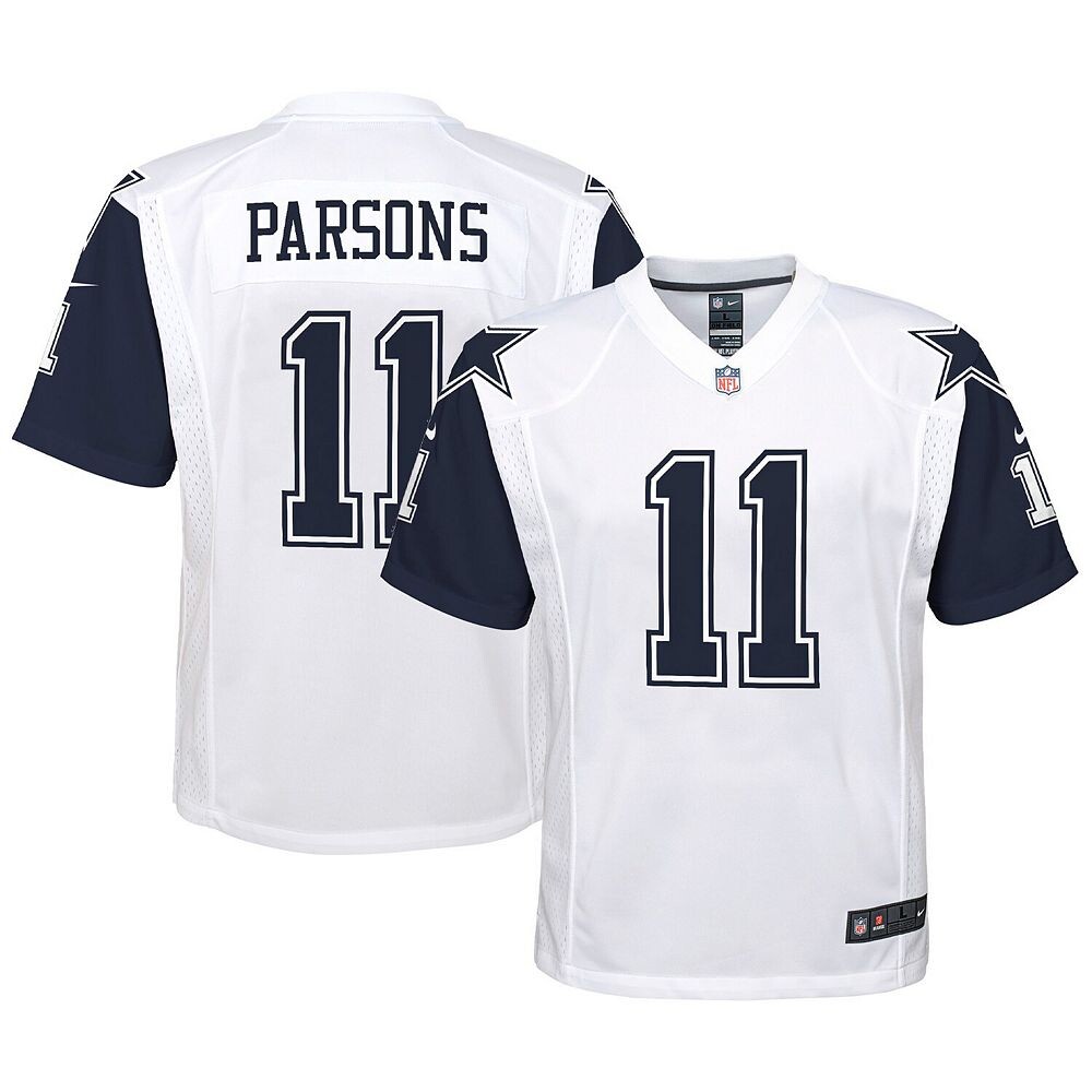 

Молодежная майка Nike Micah Parsons White Dallas Cowboys Alternate Game, цвет Cow White