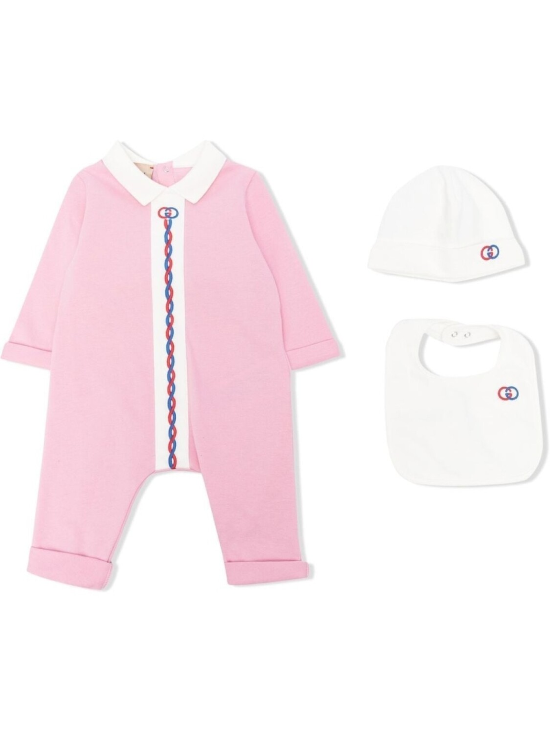 

Gucci Kids боди с вышитым логотипом Interlocking G, розовый