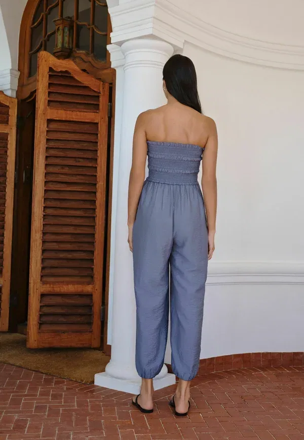 Комбинезон Next Tall fit bandeau shirred body balloon leg, темно-синий — фото 2