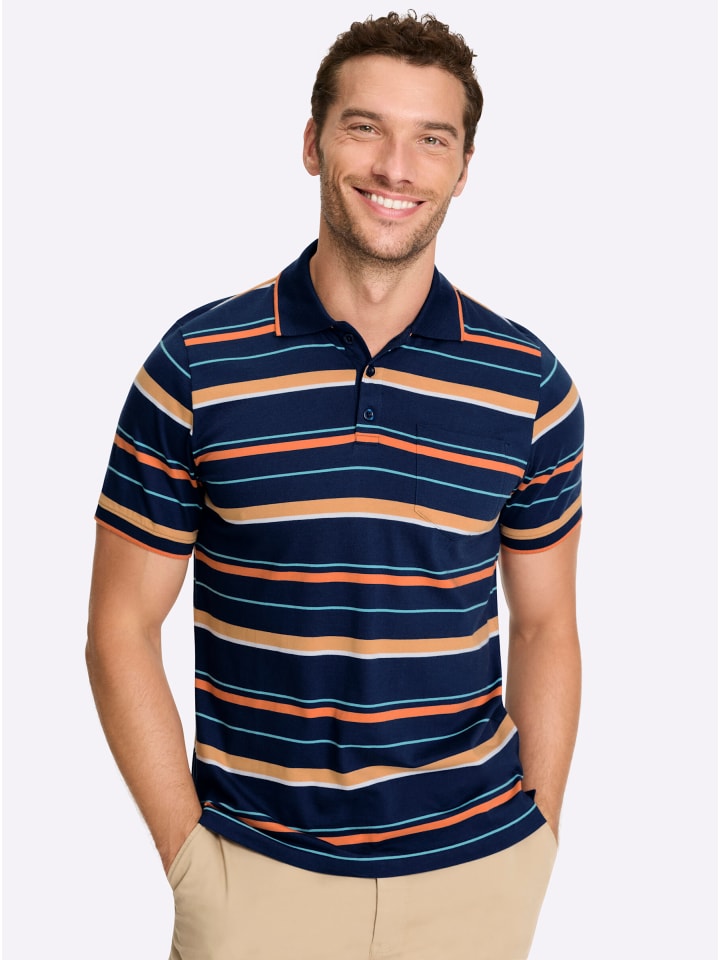 

Рубашка с короткими рукавами темно-синего и папайевого цветов WITT WEIDEN