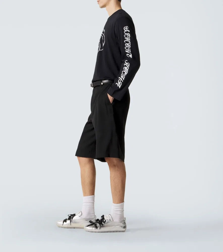 Кроссовки Ballerina Grip из металлизированной кожи Simone Rocha, серебро — фото 2