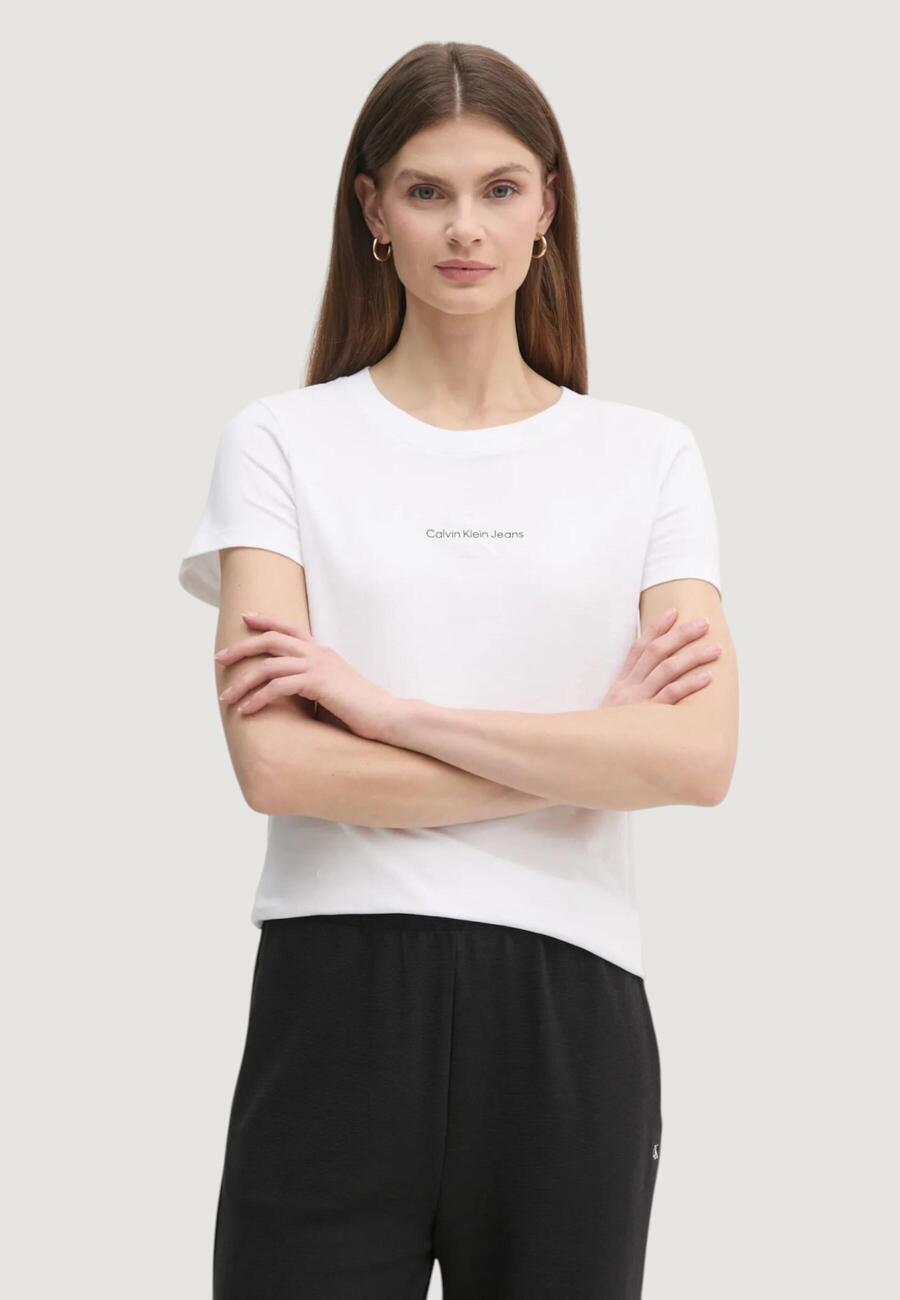 

CALVIN KLEIN Женский укороченный топ с градиентным монологовым принтом белого цвета