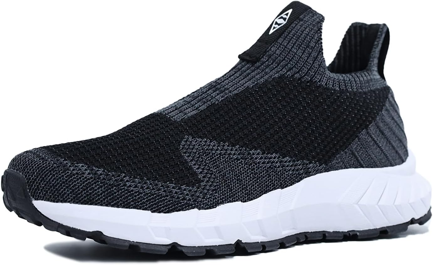 

Мужские спортивные кроссовки для ходьбы с антискользящей подошвой, легкие фитнес-кроссовки, дышащие кроссовки из сетки Gomuzo, белый/черный