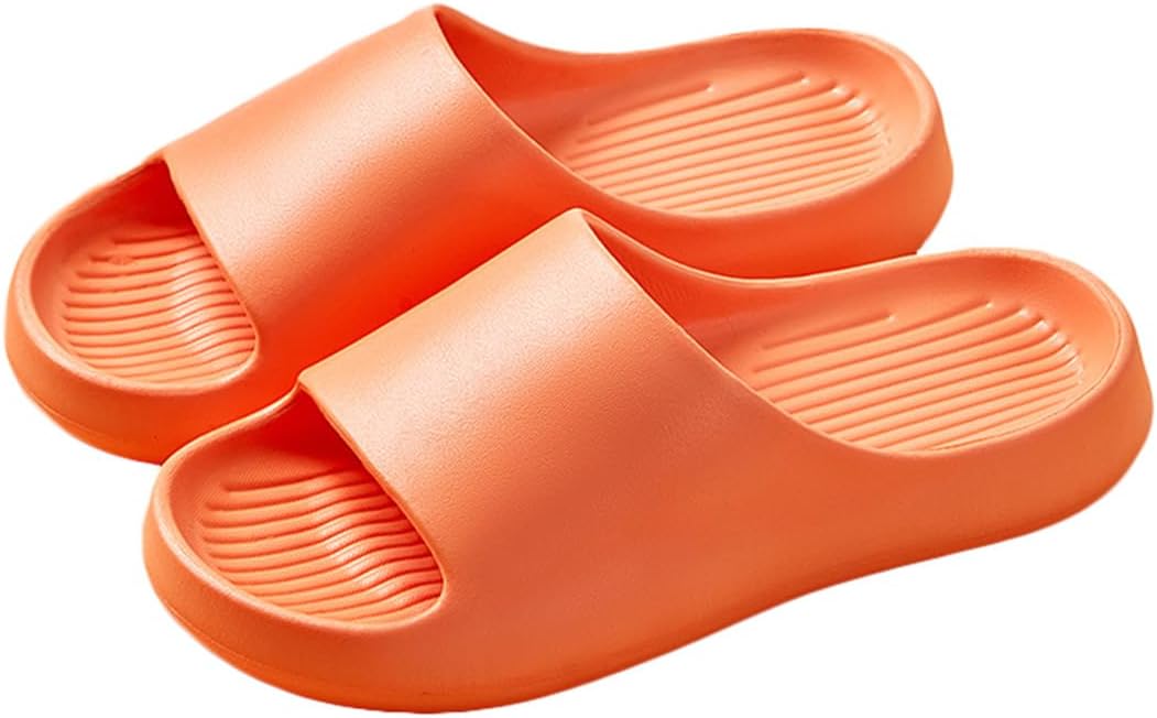 

Домашние тапочки для женщин и мужчин, тапочки для ванной, противоскользящие домашние туфли, шлепанцы для душа, тапочки для бассейна и пляжа Auxdiq, оранжевый