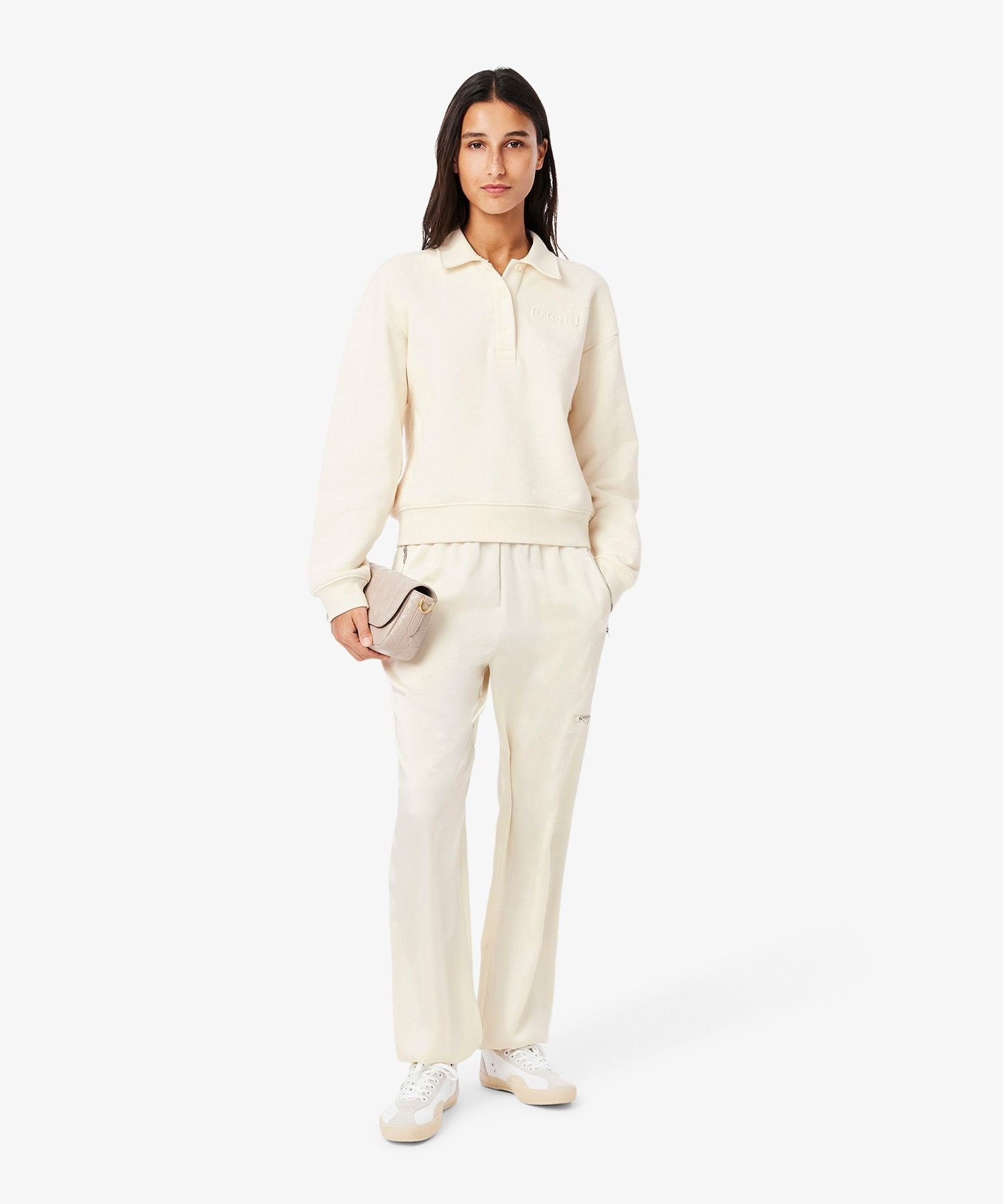 Спортивные брюки LACOSTE Silky Face, Off white — фото 2