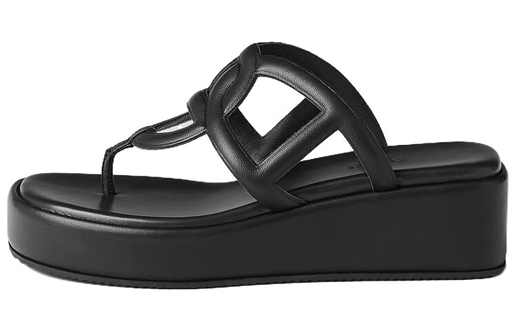 Шлепанцы женские Hermès Flip Flops, черный