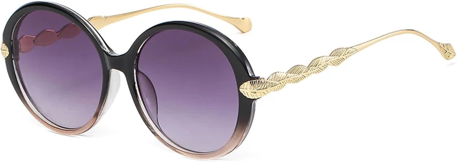 

Ретро-солнцезащитные очки в крупной металлической оправе, круглые, для женщин и мужчин, модные, роскошные, для активного отдыха и путешествий, с защитой от УФ-излучения UV400 TKKTLLT, Gold Black Gray