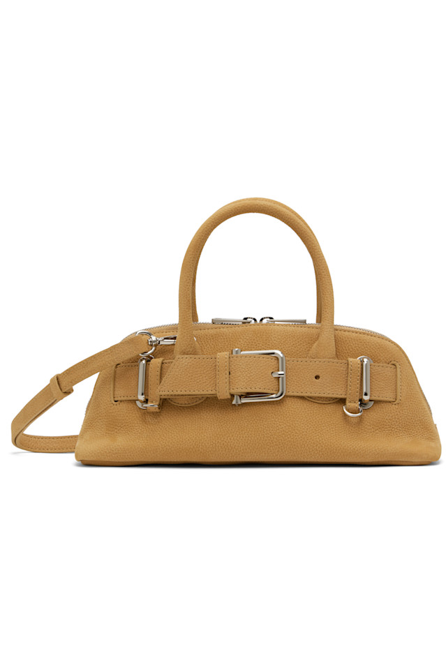 

Мини-сумка с молнией и брошью Osoi, цвет nubuck caramel