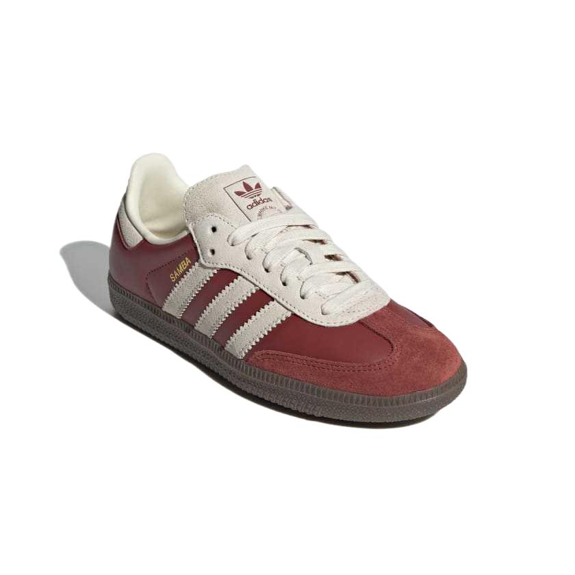 Samba og устойчивые к истиранию низкие детские скейтбордские кроссовки kids Adidas Originals, красный/белый — фото 4