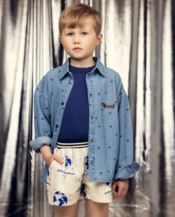 Рубашка унисекс Mini Rodini, Blue