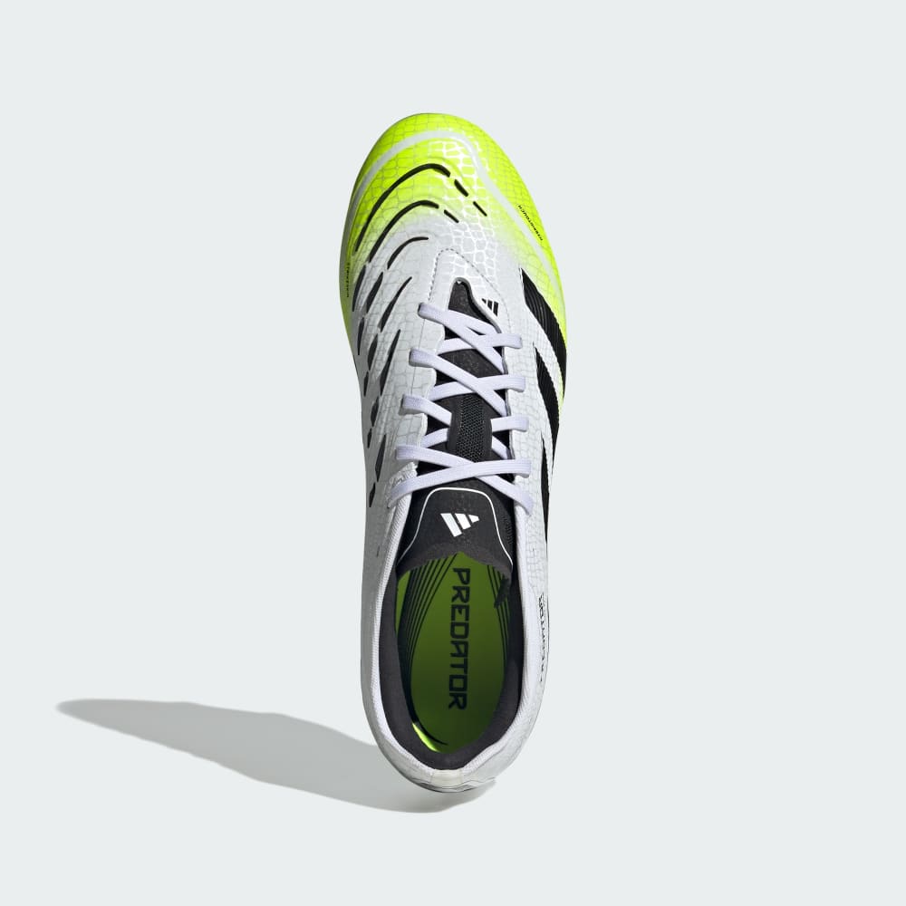 Бутсы Adidas Predator Pro Firm Ground Cleats, цвет Cloud White/Core Black/Lucid Lemon — фото 3