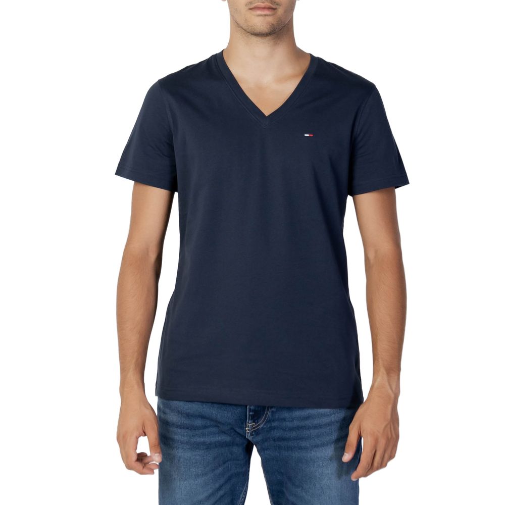 

Синяя хлопковая футболка Tommy Jeans