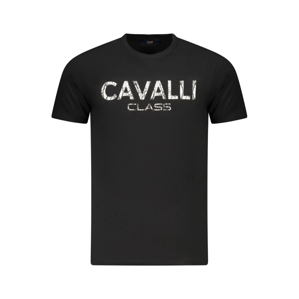 

Черная хлопковая мужская футболка Cavalli Class