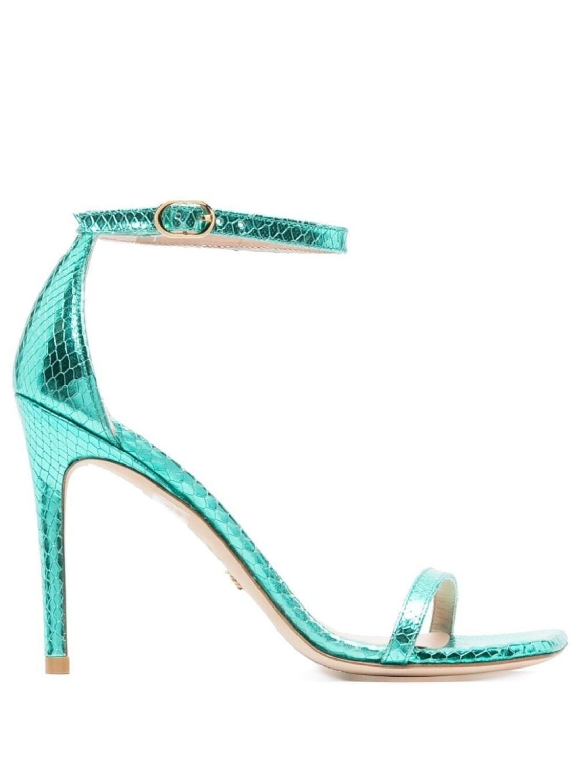 Stuart Weitzman босоножки с тиснением под змеиную кожу, синий