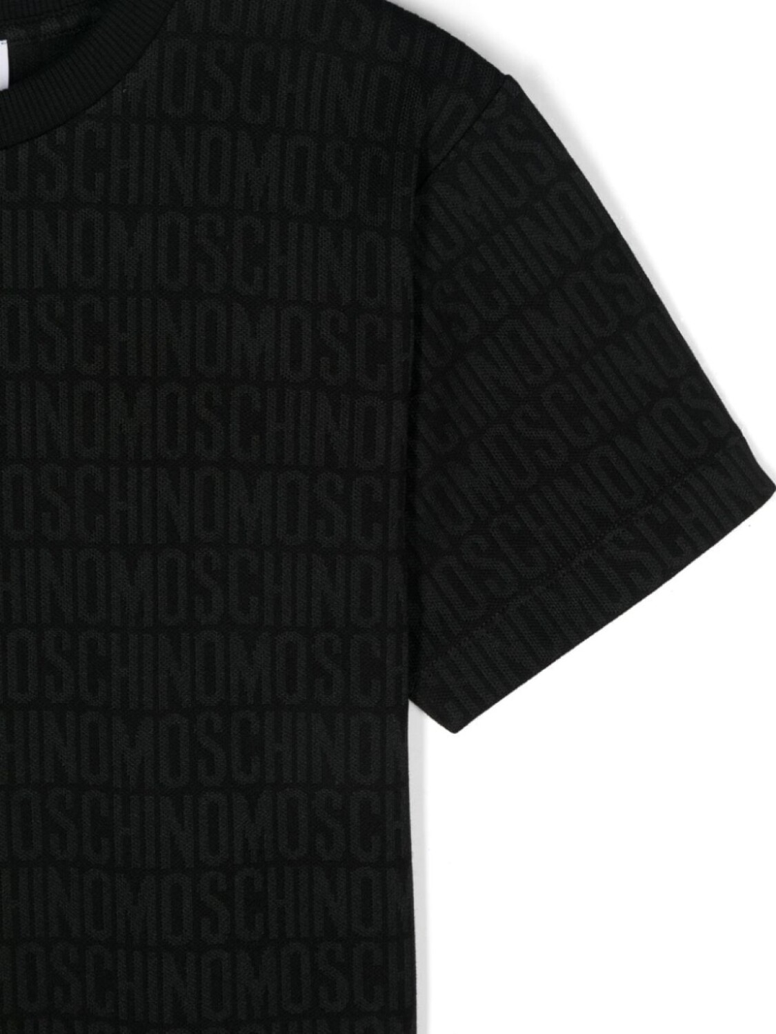 Moschino Kids футболка с логотипом-интарсией, черный — фото 3