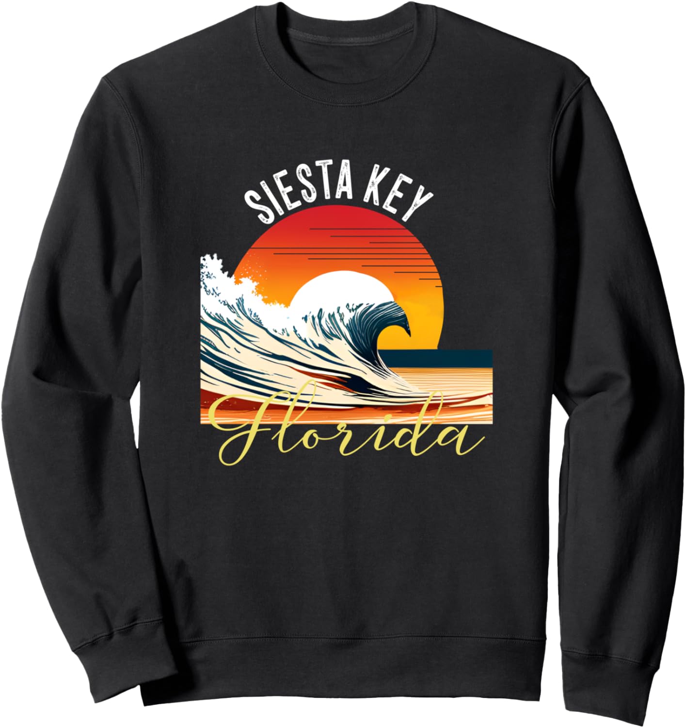 

Ретро-винтажная сувенирная одежда Siesta Key - толстовка Siesta Key Siesta Key Vacation Outfits & Beachwear, черный