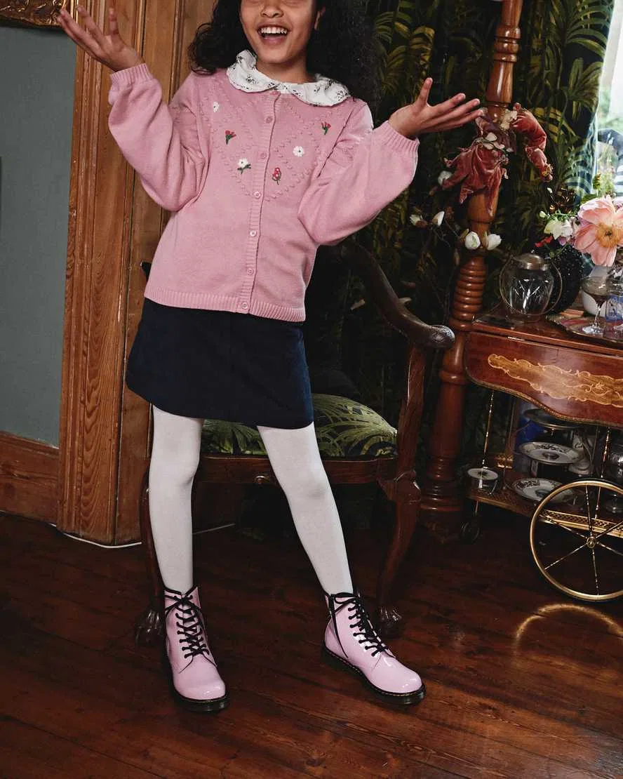 Детские ботинки Dr Martens 1460, лакированные, на шнуровке, черные — фото 2
