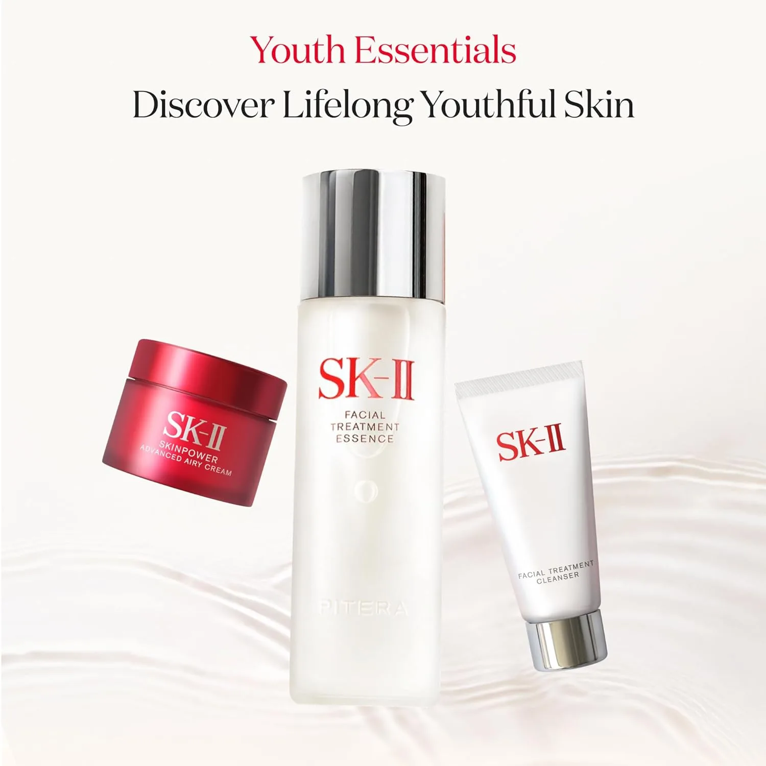 Набор для ухода за кожей SK-II Youth Essentials - очищающее средство, эссенция и крем SKINPOWER, 3 шт 104.90 г — фото 2