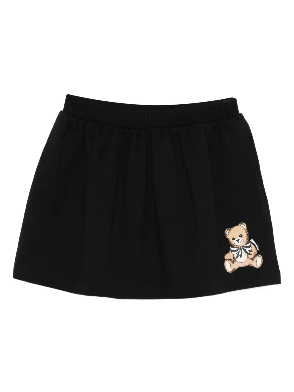 Юбка мини Teddy Bear с эластичным поясом Moschino Kids, черный