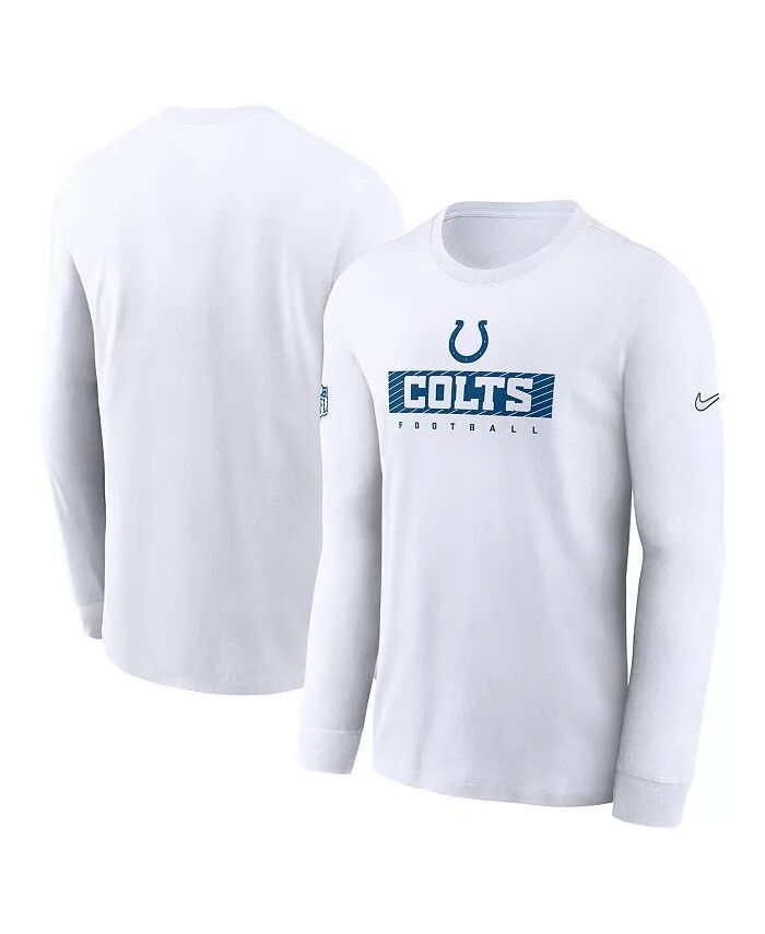 

Мужская белая футболка с длинным рукавом Indianapolis Colts Sideline Performance Nike