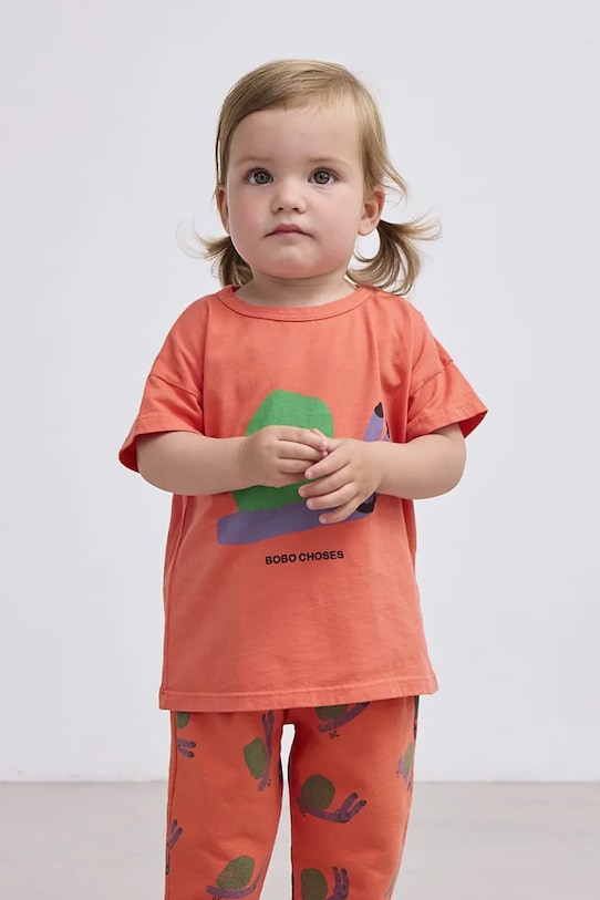 

Хлопковая футболка для малышей "Веселая улитка" Bobo Choses, оранжевый