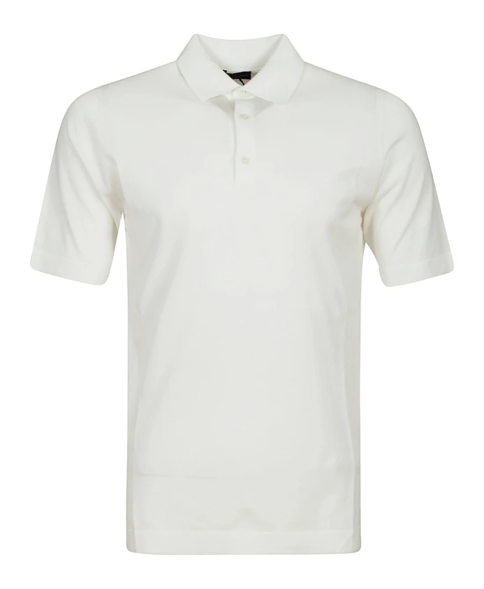 

Белая хлопковая рубашка-поло с тремя пуговицами. Hindustrie, белый