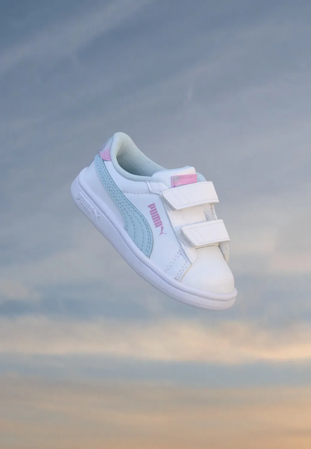 Кроссовки Smash 3.0 faded glow унисекс Puma, White/Aqua Glow
