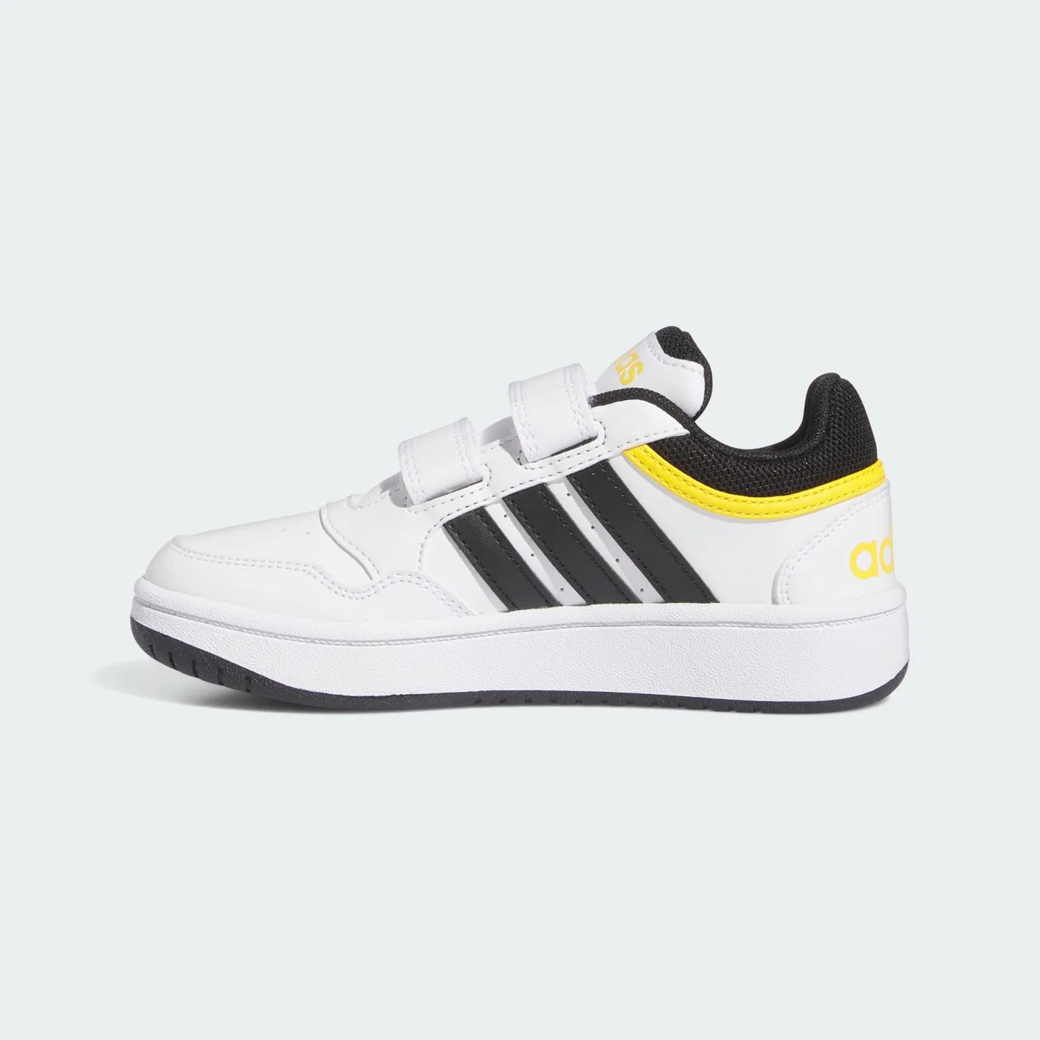 Детские кроссовки для мальчиков с липучкой Hoops Lifestyle Basketball Hook-and-Loop Adidas, Cloud White Core Black Bold Gold — фото 3