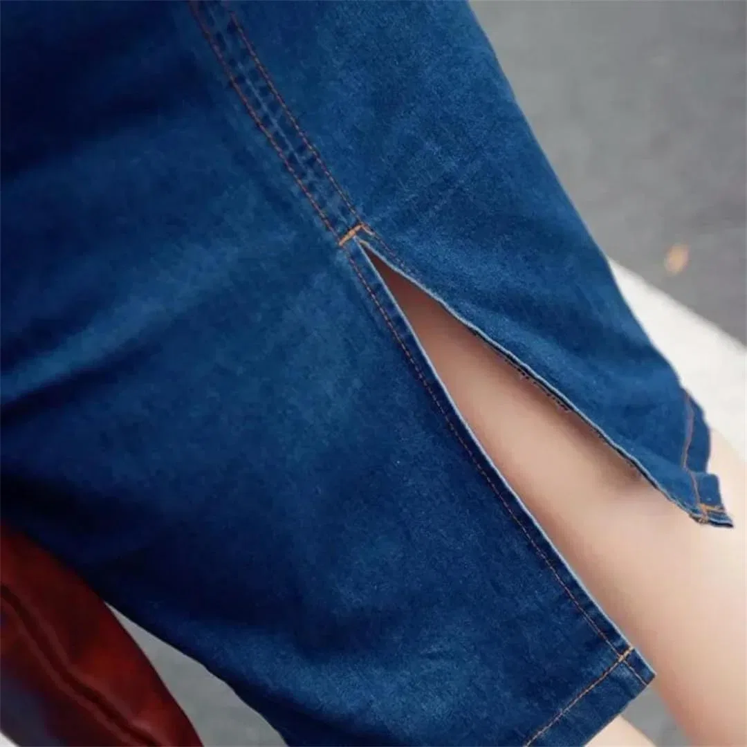 Женское джинсовое платье с поясом Slim Fit, Blue — фото 4