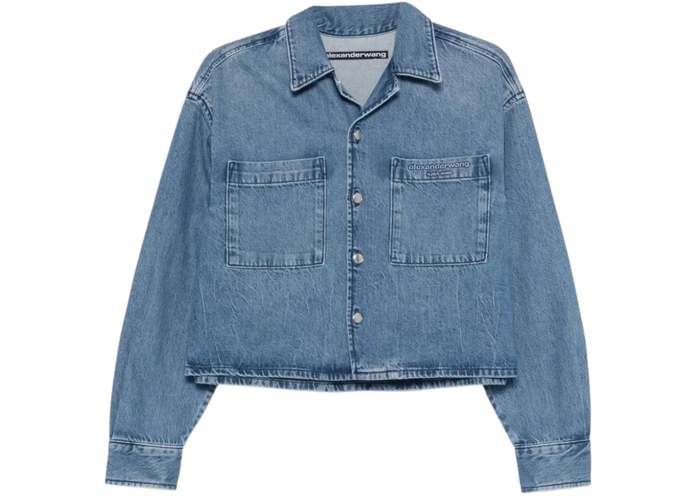 Женская футболка с длинным рукавом укороченная Alexander Wang, Vintage Marbled Blue