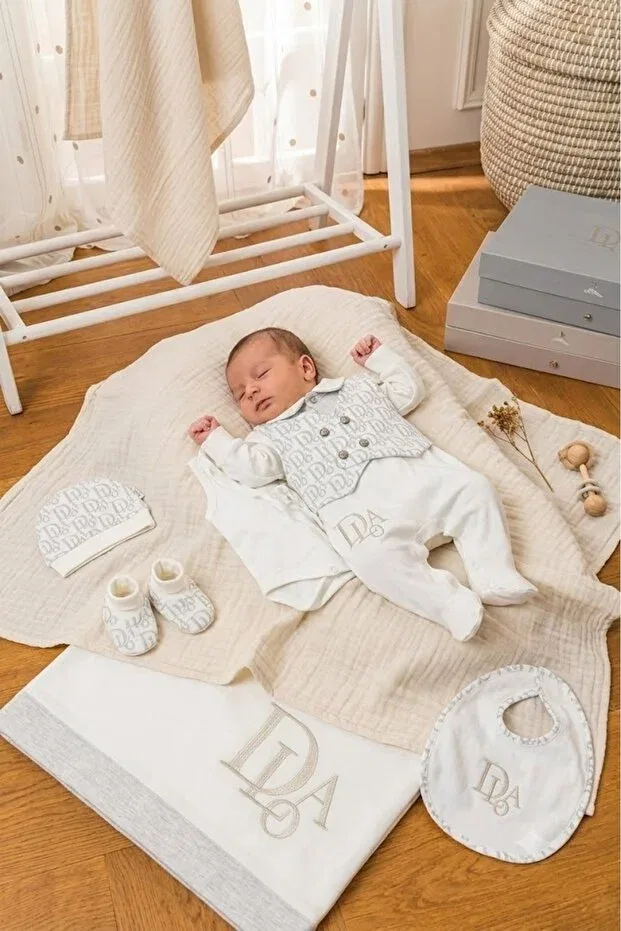 Детский комплект одежды для мальчиков с принтом Babydola, Gray