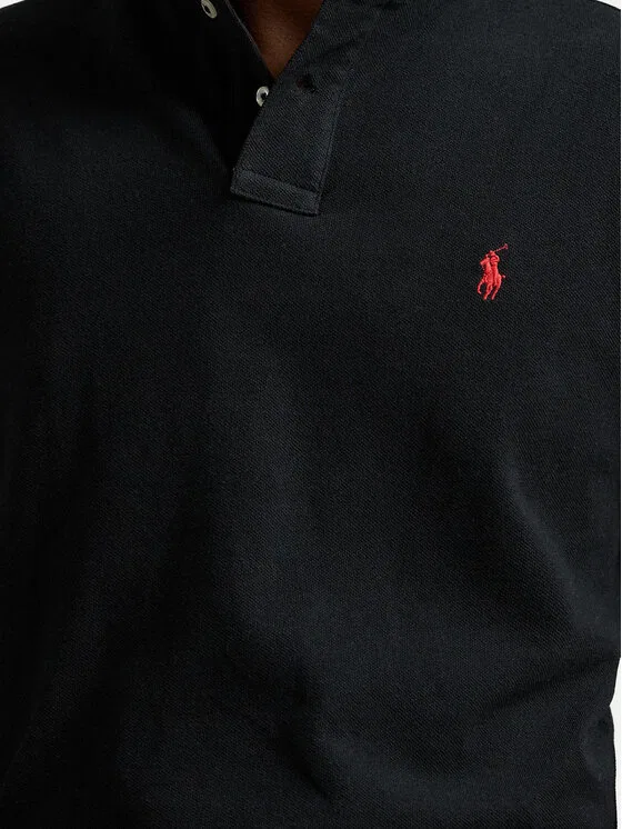 Поло custom slim fit Core Replen Polo Ralph Lauren, черный — фото 4