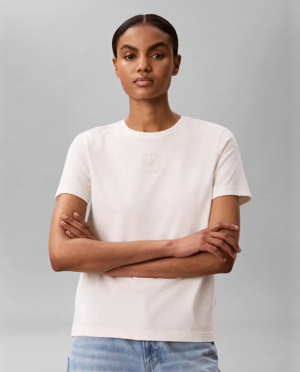 Женская футболка с коротким рукавом хлопковая Calvin Klein, Белый